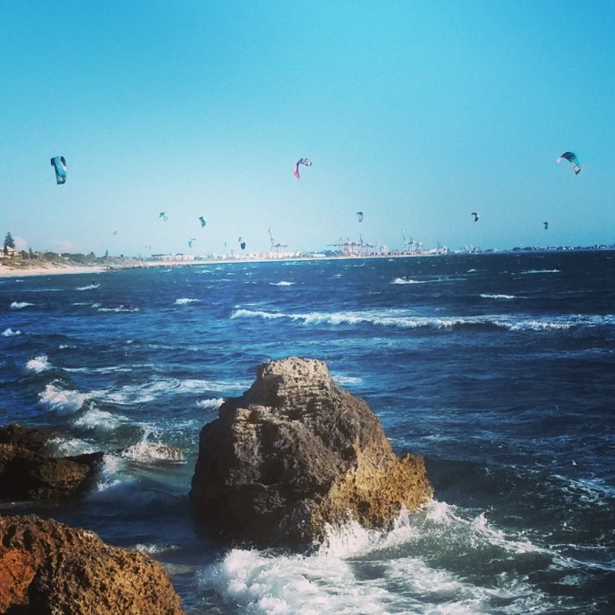 Kiteboarders off Cottesloe Beach
