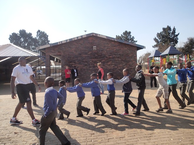 Greg Monroe leading the parade.